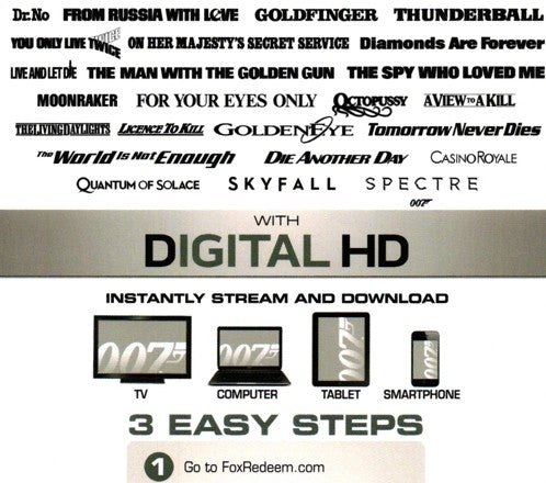 James Bond Collection - 24-Film HD Digital Code (FandangoAtHome/iTunes)