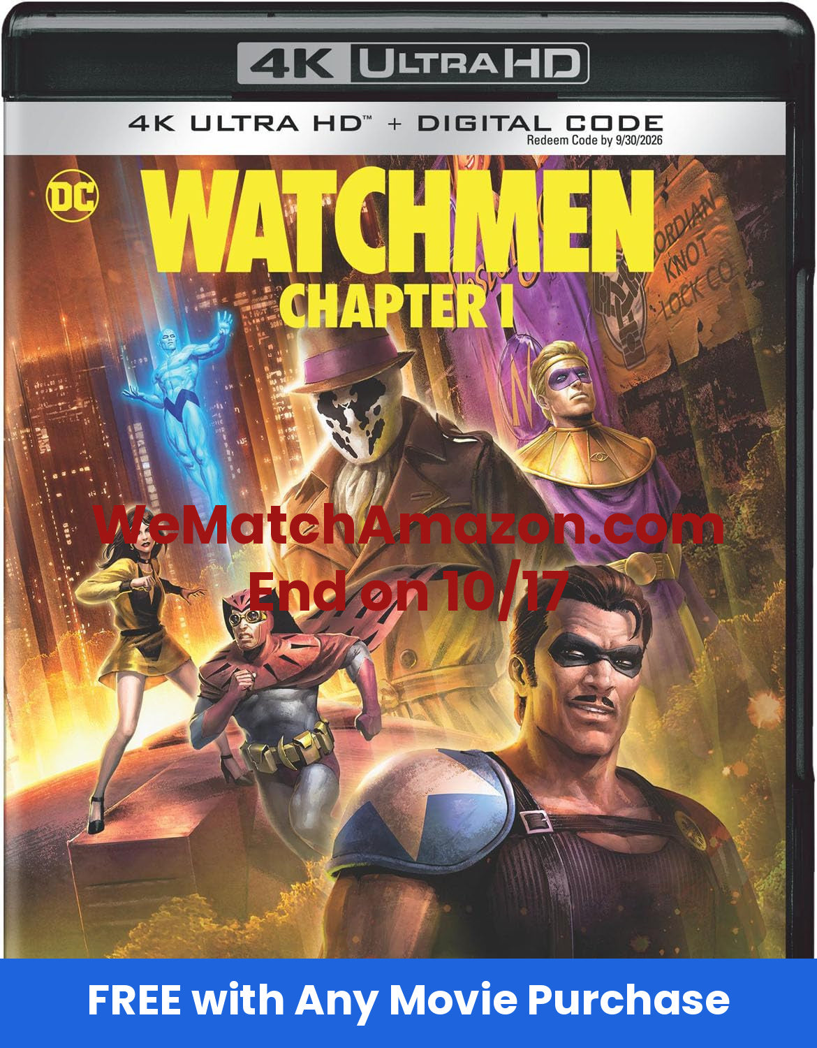 Watchmen Chapter 1 4K UHD Code (Movies Anywhere), FREE with ANY Movie Code Purchase