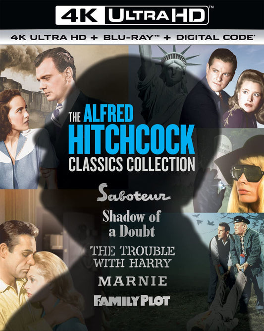 The Alfred Hitchcock Classics Collection: Vol 2 (Saboteur / Shadow of a Doubt / The Trouble with Harry / Marnie / Family Plot) 4K UHD Code