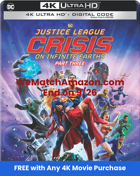 Justice League: Crisis on Infinite Earths - Part 3 4K UHD Code (Movies Anywhere), FREE with Any 4K Movie Purchase